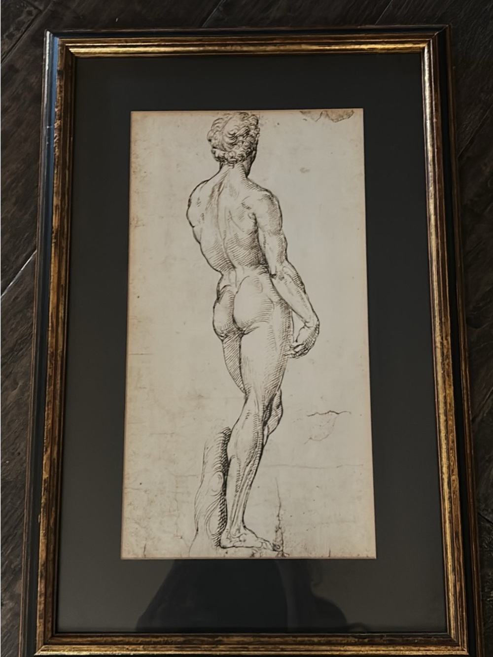 Vintage Framed Print Male Nude 1970’s